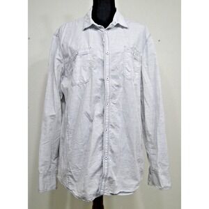 INC International Concepts Button Up Shirt Men's‎ XL Long Sleeve Striped Cotton